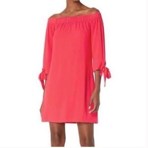 Vince Camuto Off Shoulder Ribbon Sleeve Dress